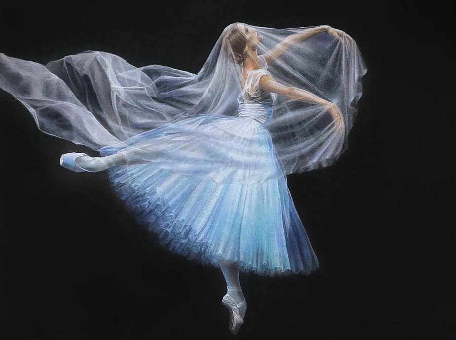 Giselle. Beautiful ballerina drawing. Ballet illustration by Ekaterina