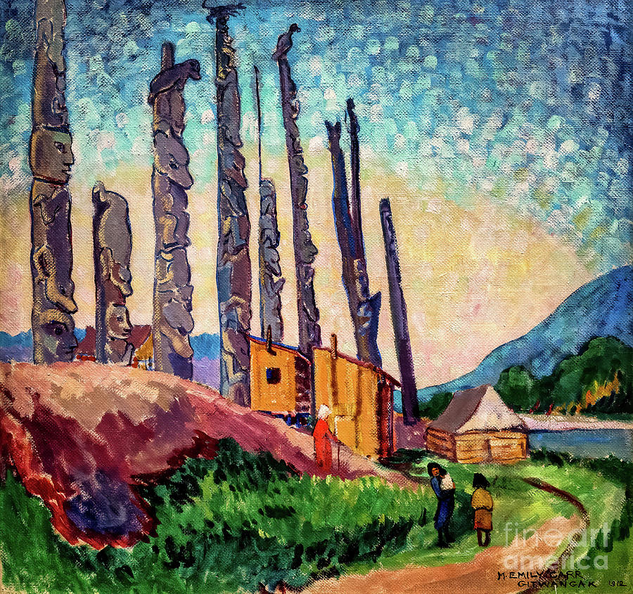 Gitwangak by Emily Carr 1912 Painting by Emily Carr