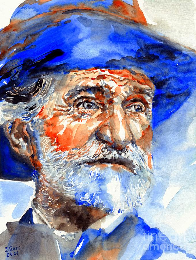 Music Painting - Giuseppe Verdi Portrait by Suzann Sines