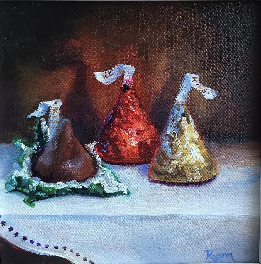 Candy Painting - Give Me A Little Kiss by Judy Rixom