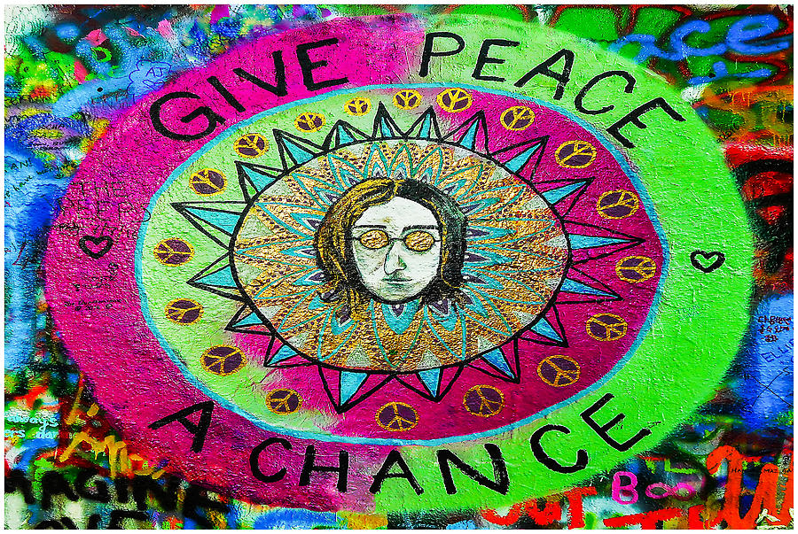 Landmark Mixed Media - Give peace a chance by Jasen Agov