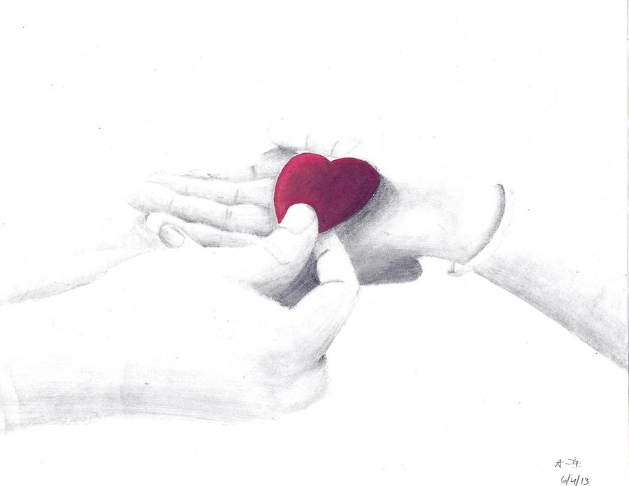 Give you my heart Drawing by Andy Rosario