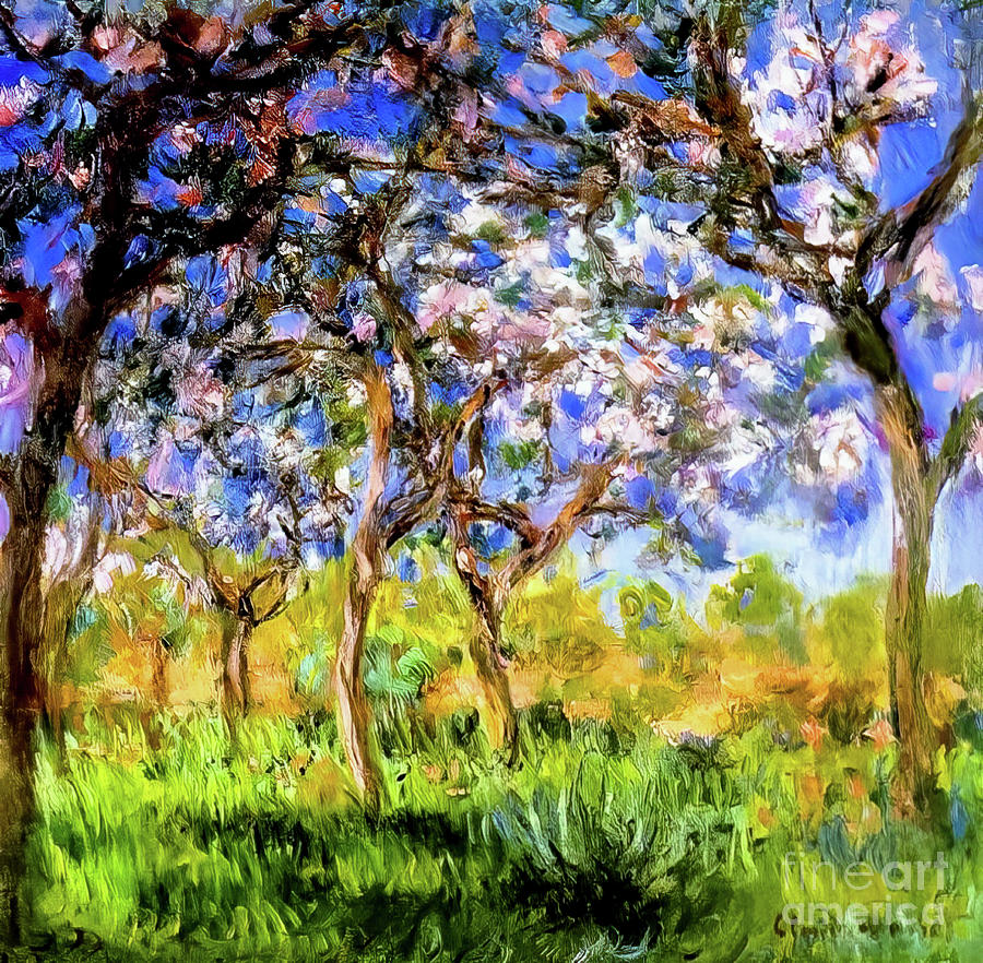 Giverny in Springtime by Claude Monet 1900 Painting by Claude Monet