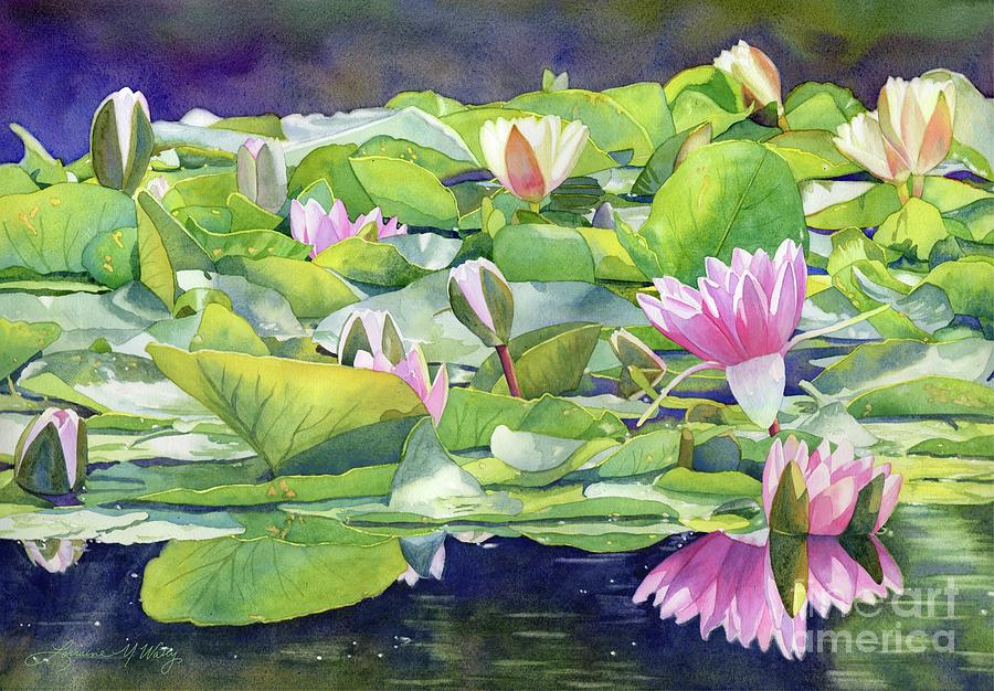 Giverny Painting - Giverny Lilies by Lorraine Watry