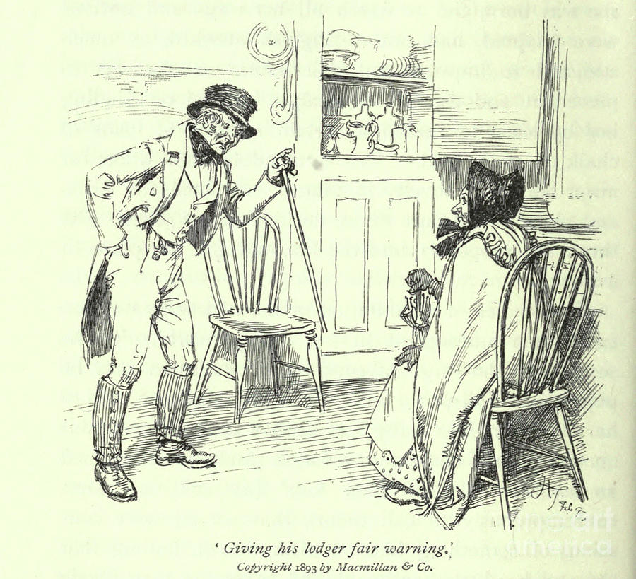 Giving his lodger fair warning l3 Drawing by Historic Illustrations ...