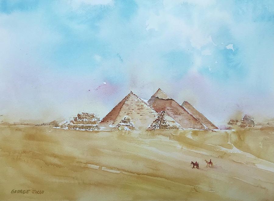 Giza Pyramids Painting by George Jacob