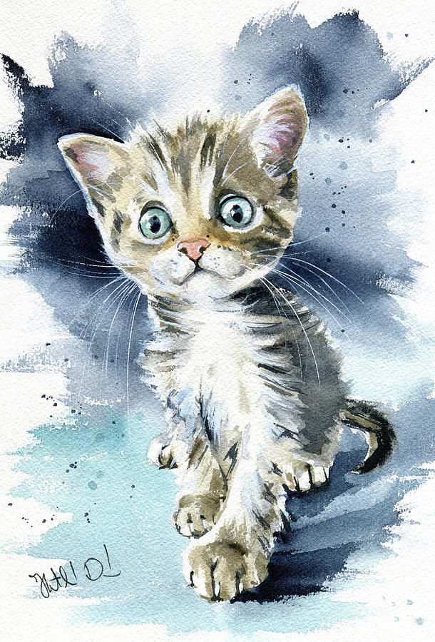 Gizmo Kitten Painting Painting by Dora Hathazi Mendes