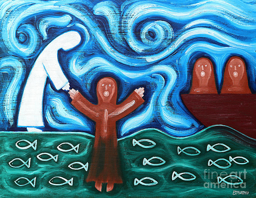 Easter Painting - Walking On Water by Patrick J Murphy