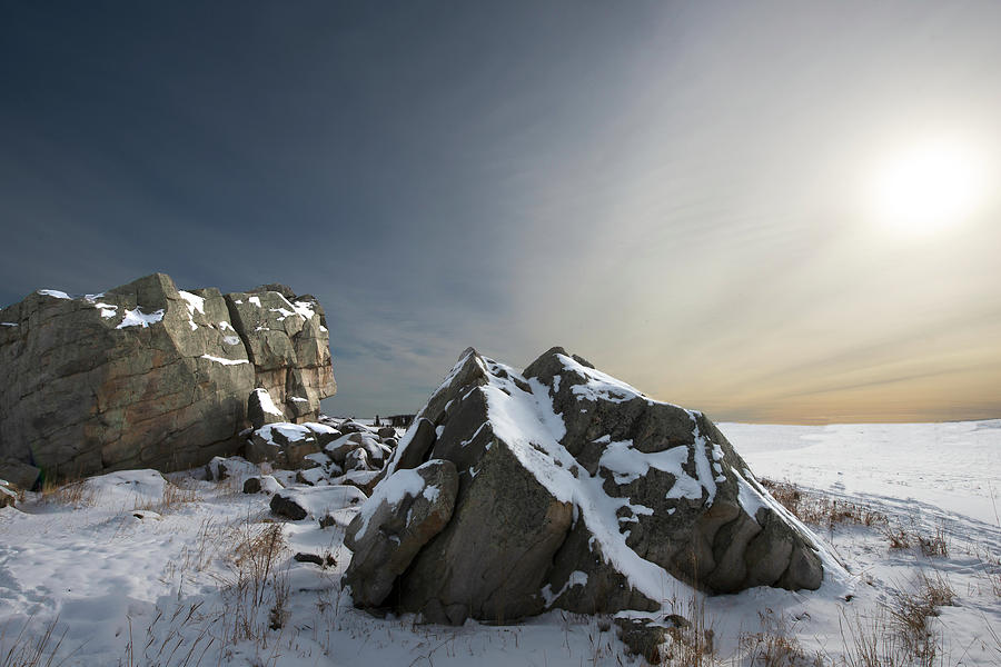 Winter Photograph - Glacial Erratic 02 by Phil And Karen Rispin