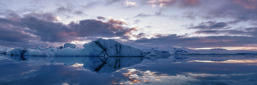 Glaciel lagoon panorama Photograph by Murray Rudd