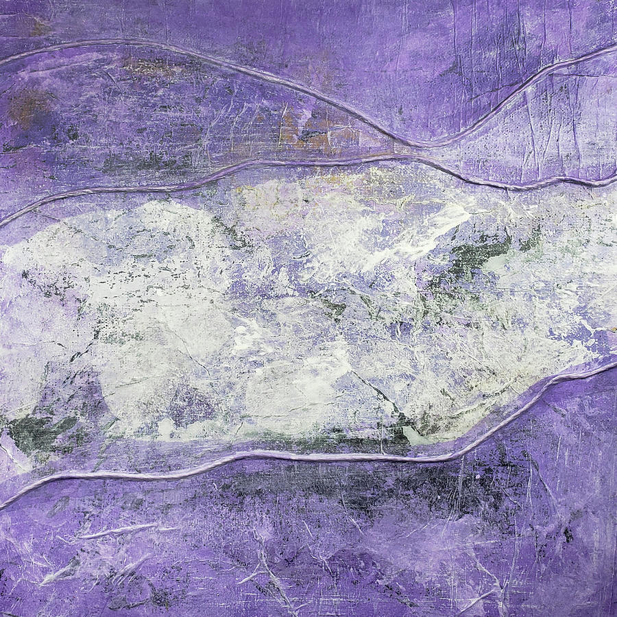 GLACIER Abstract in Purple White Painting by Lynnie Lang