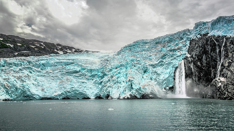 Glacier and Waterfall Photograph by Maria Coulson