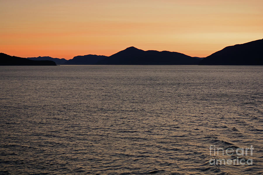 Glacier Bay Orange Sunset Photograph by Connie Fox