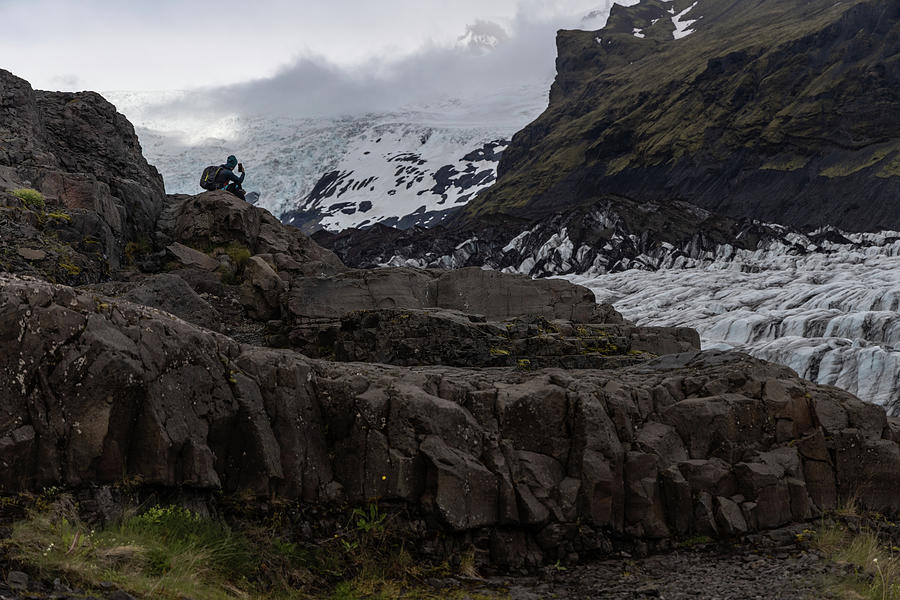 Glacier in Iceland on Cloudy day  Photograph by John McGraw