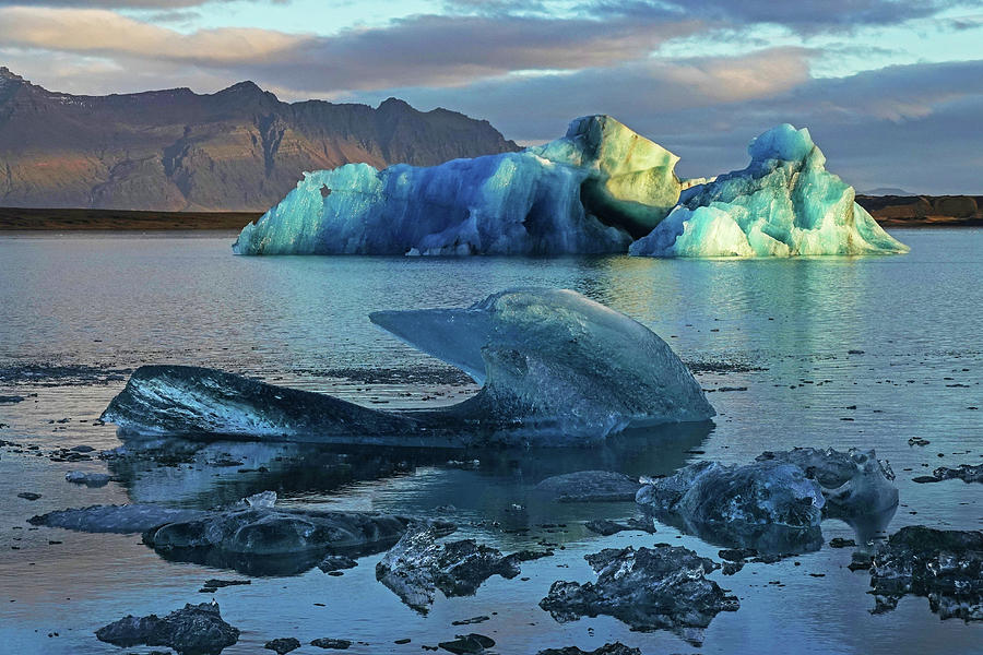 Glacier Lagoon Dolphin Shaped Iceberg Jokulsarlon Iceland Photograph by Toby McGuire