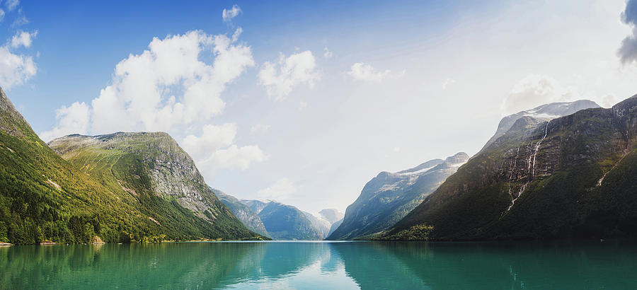 Mountain Photograph - Glacier Lake Among Mountains by Nicklas Gustafsson