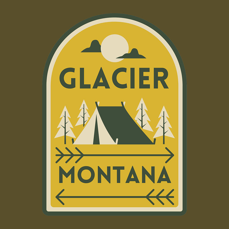 Glacier National Park Montana Vintage Sign Digital Art by Aaron Geraud