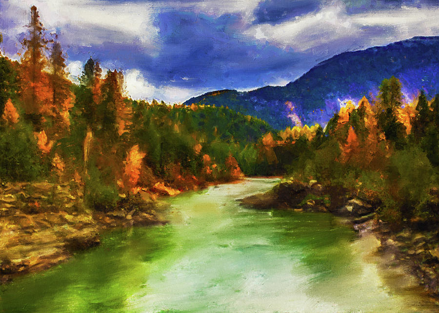 Glacier National Park, Panorama - 01 Painting by AM FineArtPrints