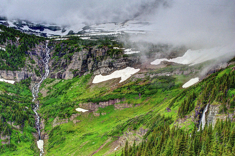 Glacier NP Waterfalls Photograph by Doug Davidson