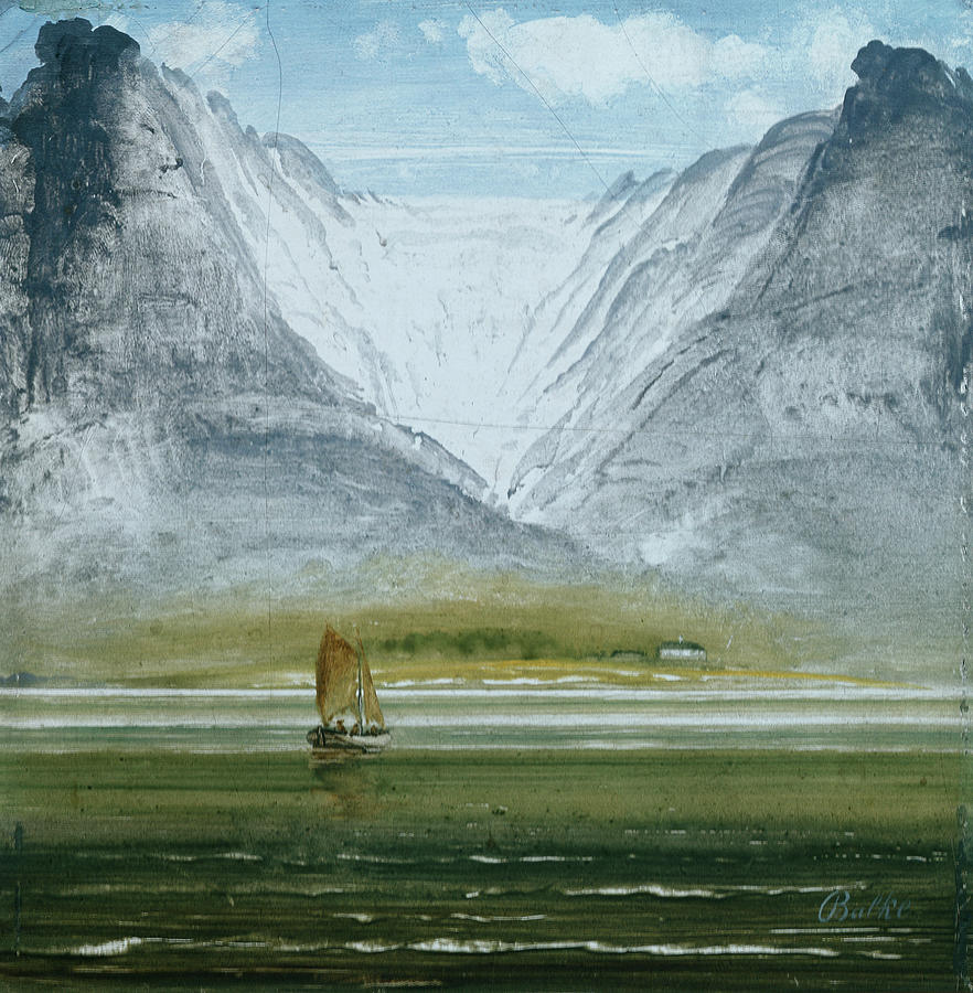 Glacier Painting by O Vaering by Peder Balke