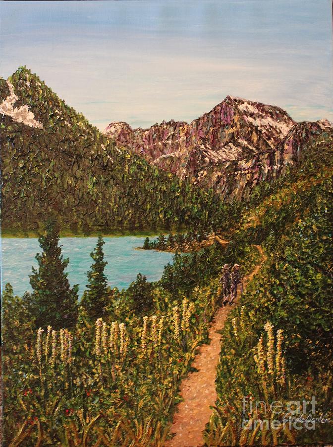 Glacier Park Trail SOLD Painting by Linda Donlin