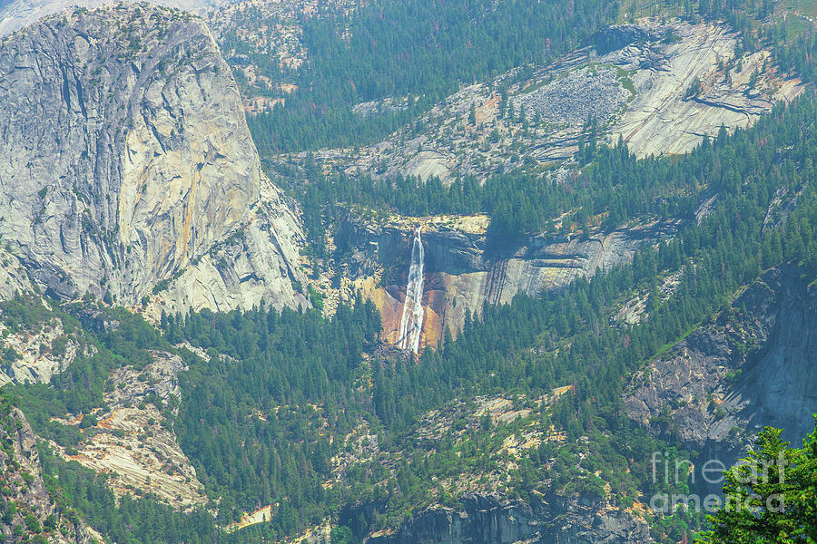 Glacier Point Nevada waterfall panorama Photograph by Benny Marty