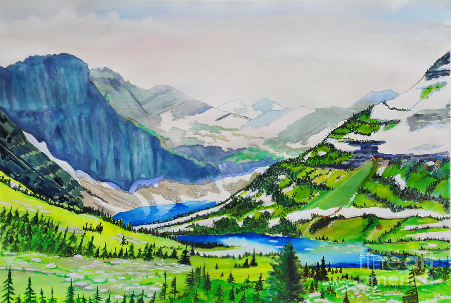 Mountain Painting - Glacier Spring by John W Walker