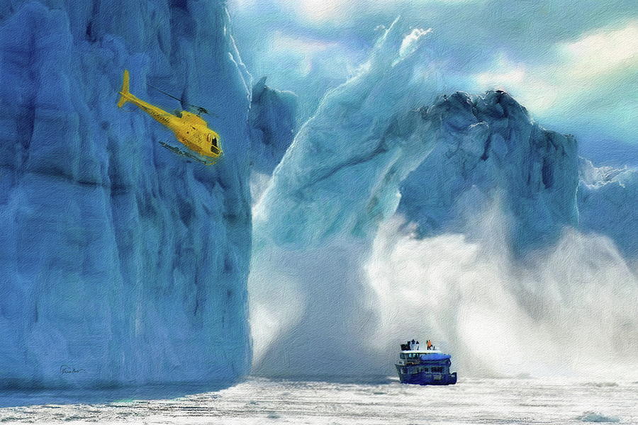 Glaciers Calving in Alaska Digital Art by Russ Harris