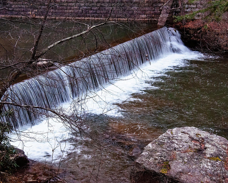 Waterfall Photograph - Glade Creek Dam Walls From The Hill by Flees Photos
