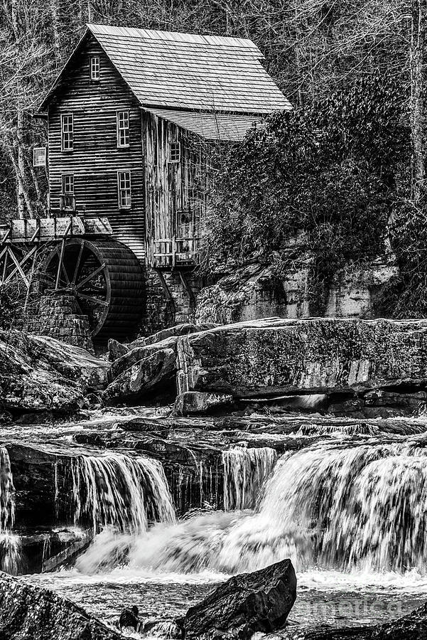 Glade Creek Grist Mill Black and White Photograph by Thomas R Fletcher