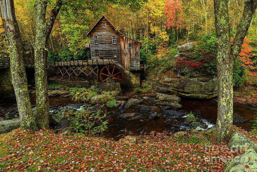 Glade Creek Grist Mill Fall Colors Photograph by Thomas R Fletcher - Pixels