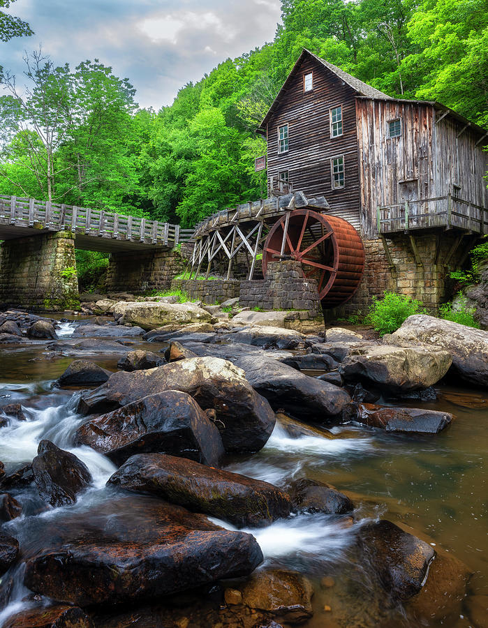 Summer Photograph - Glade creek Grist mill by Mark Papke