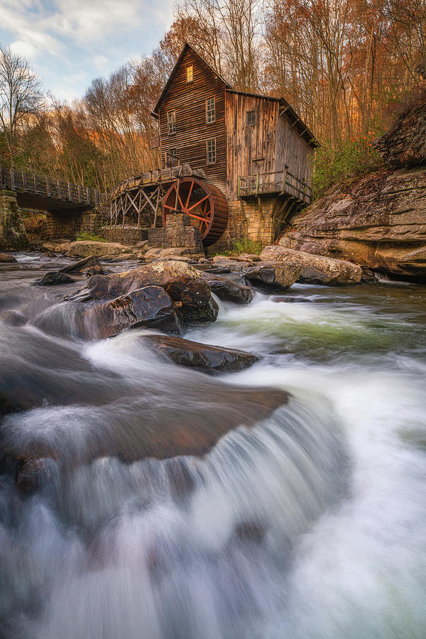 Glade Creek Grist Mill Vert Photograph
