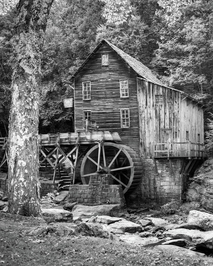 America Photograph - Glade Creek Idyllic Monochrome Mill - West Virginia by Gregory Ballos