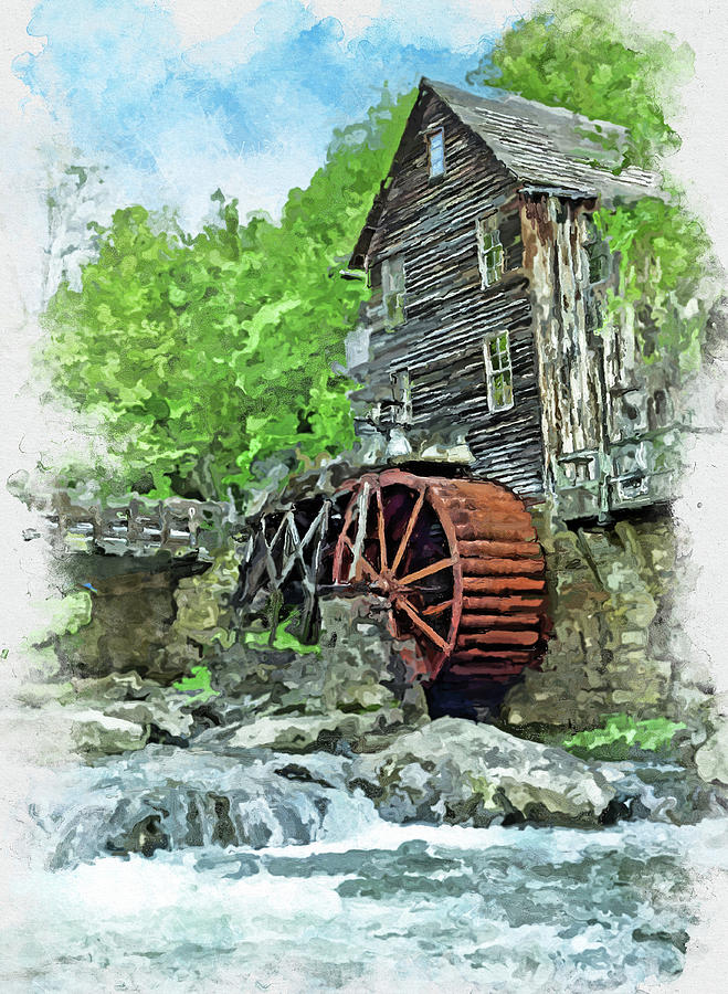 Glade Creek Mill Watercolor Painting by Dan Sproul