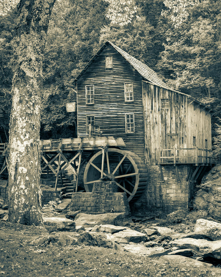 Glade Creek Sepia Mill - West Virginia Photograph by Gregory Ballos