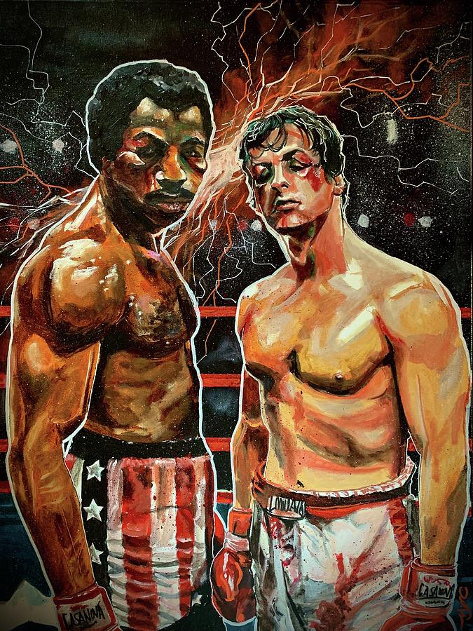 Gladiators - Rocky and Apollo Painting by Joel Tesch