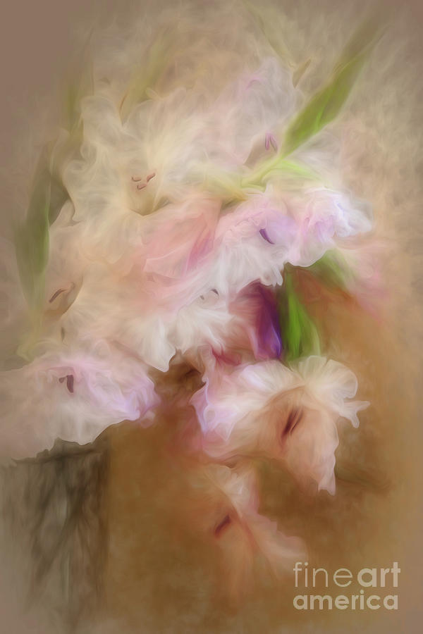 Gladioli in a Vase Digital Art by Ann Garrett