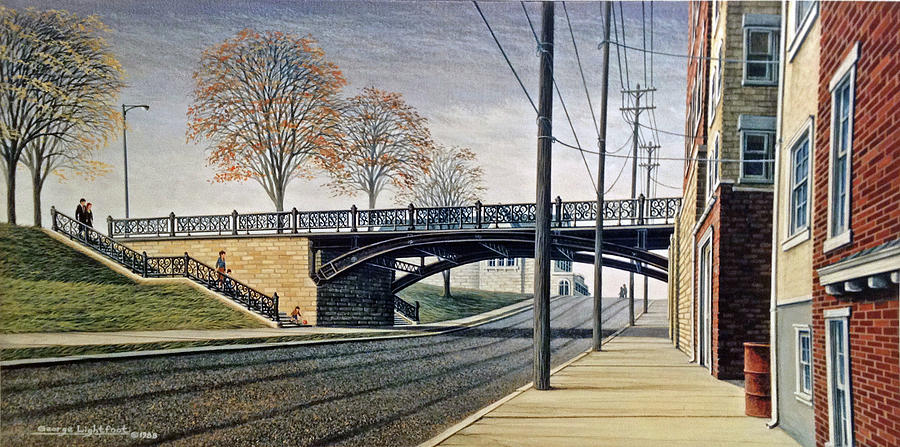 Gladstone Bridge On A Sunny Day Painting by George Lightfoot