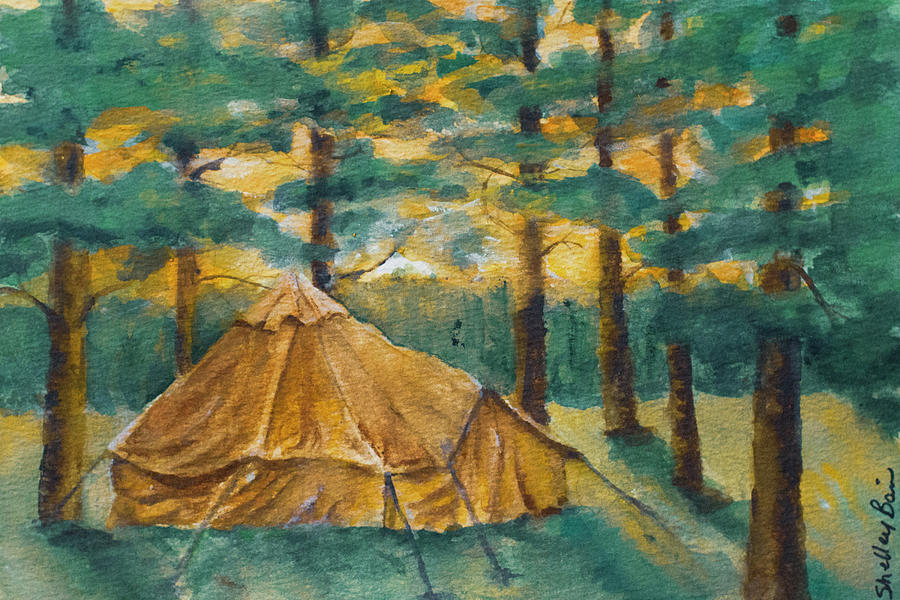 Glamping Painting - Glam - Camping by Shelley Bain