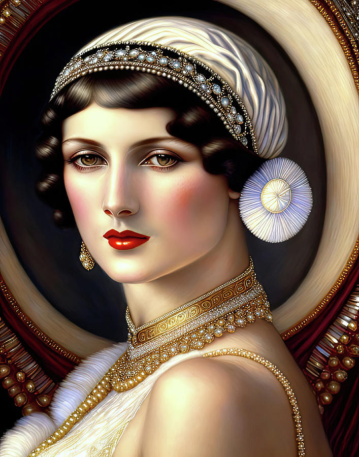 Vintage Digital Art - Glamour Girls Of The Twenties-Lola by HH Photography of Florida