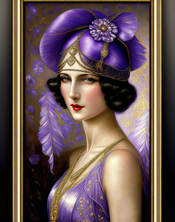 Glamour Girls Of The Twenties-Maxine  Digital Art by HH Photography of Florida