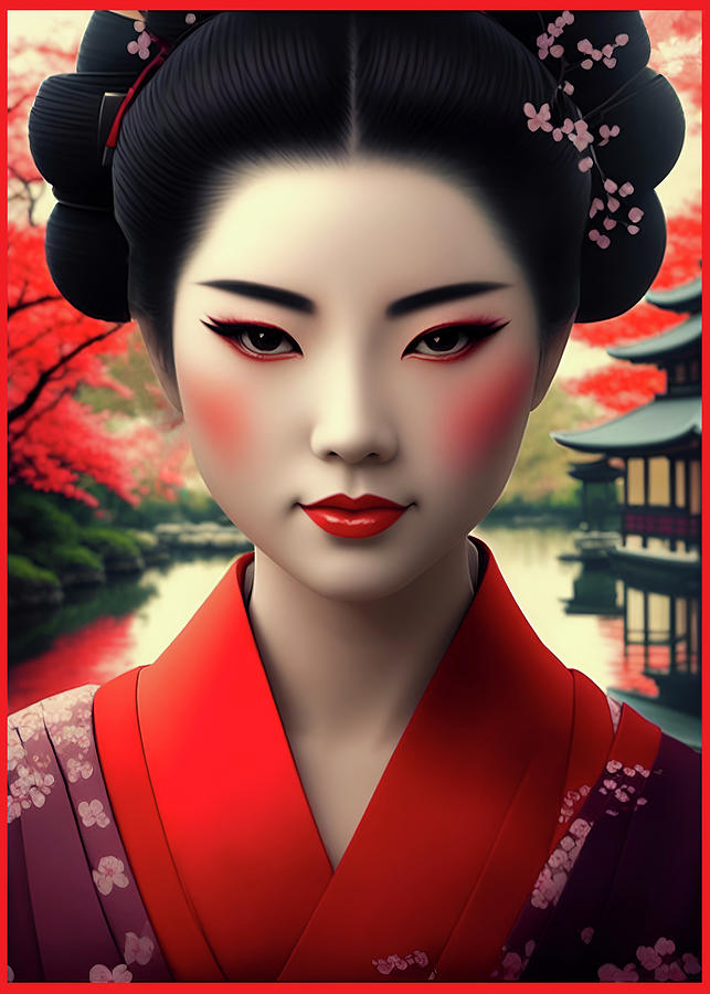 Glamourous Geisha 4 Painting by Yontartov - Fine Art America