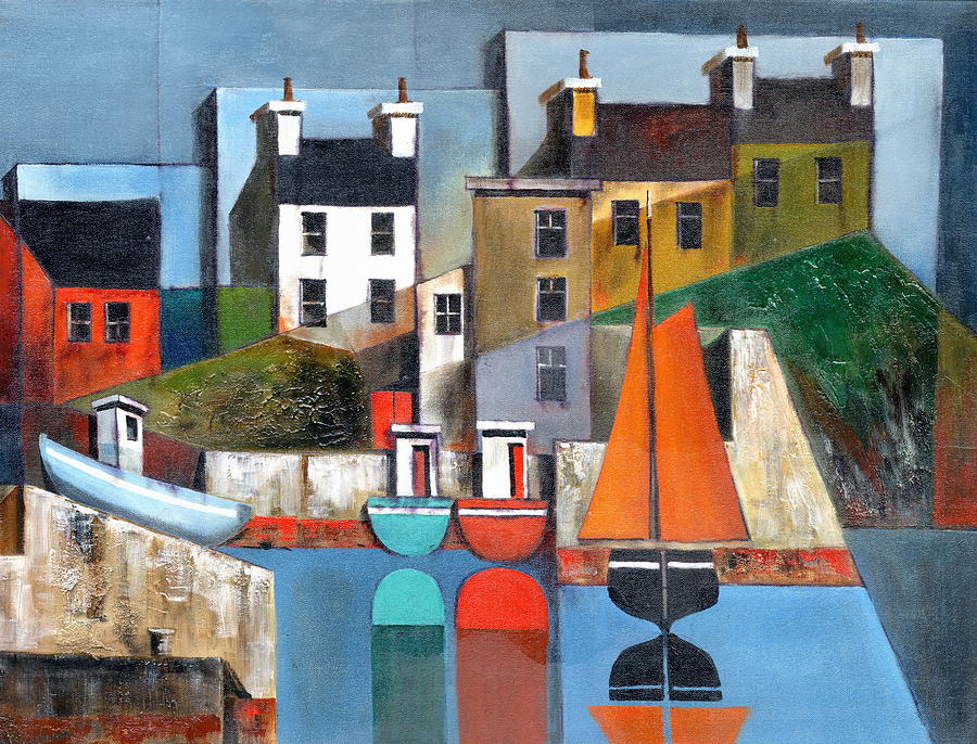 Glandore Harbour, West Cork. Painting by Val Byrne
