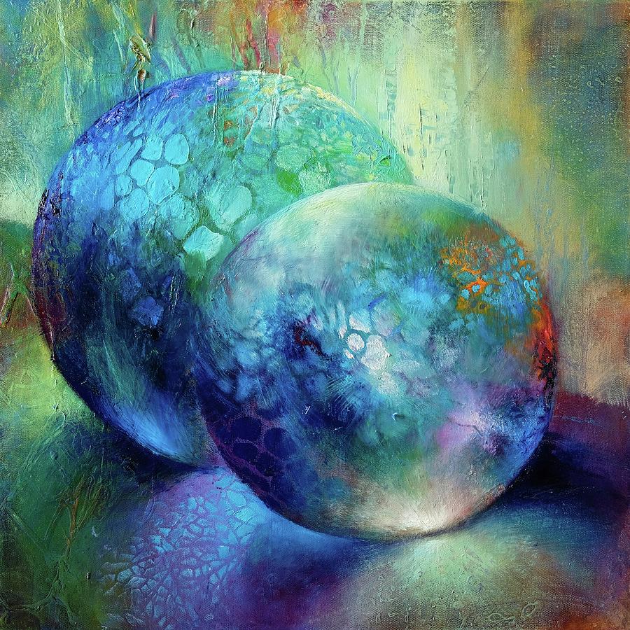 Glas Balls Of Light And Shadow Painting by Annette Schmucker