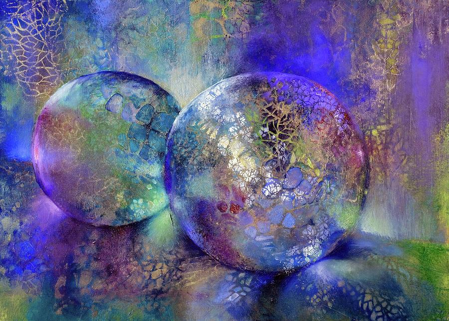 Glas Balls Of Light And Shadow - Purple And Blue Painting by Annette ...