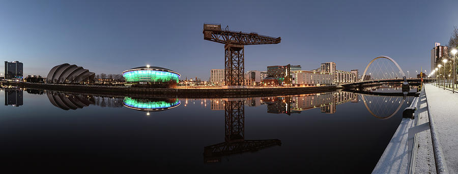 Glasgow Clyde Waterfront Panorama Winter Photograph by Grant Glendinning