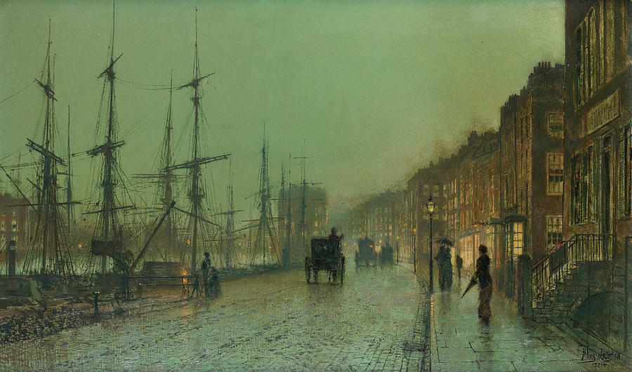 Glasgow Docks, 1881 Painting by John Atkinson Grimshaw