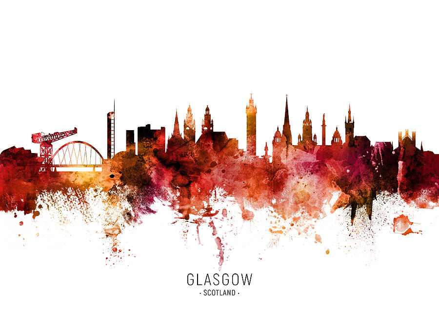 Glasgow Scotland Skyline #33 Digital Art by Michael Tompsett