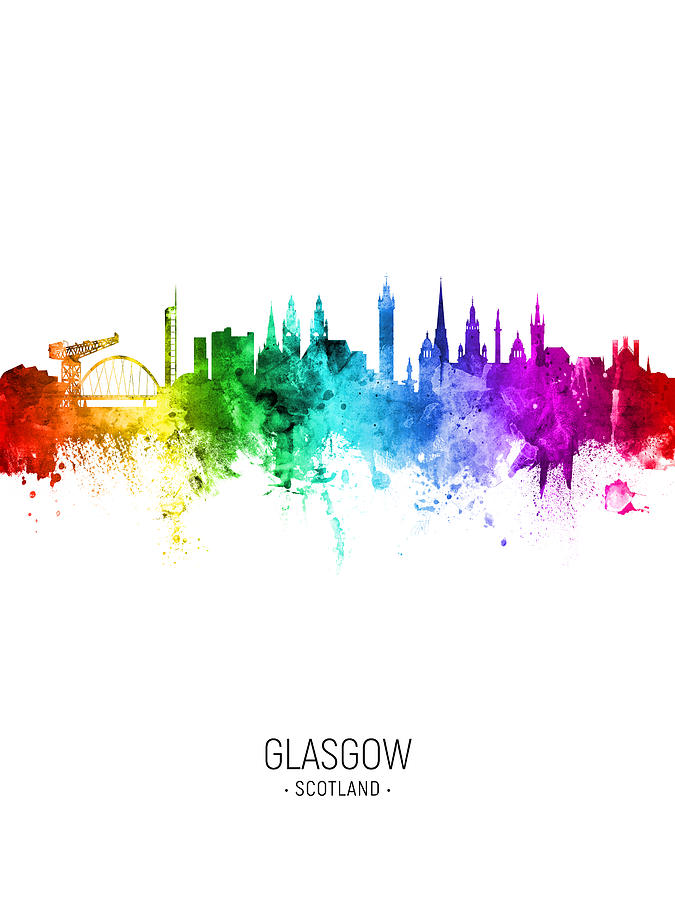 Glasgow Scotland Skyline #61 Digital Art by Michael Tompsett